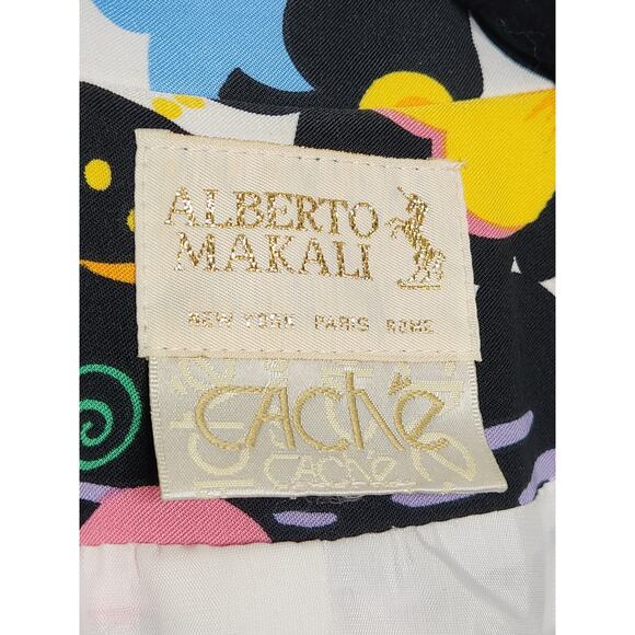 Vintage Cache Alberto Makali Blazer Floral Flowers Office Core 90s Blouse Top - Picture 4 of 7